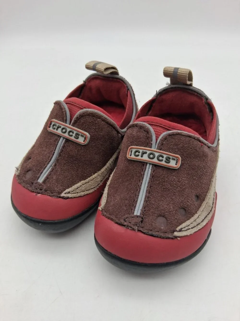 Crocs Red Brown Dawson Slip On Sneakers Size 4 Baby/Toddler